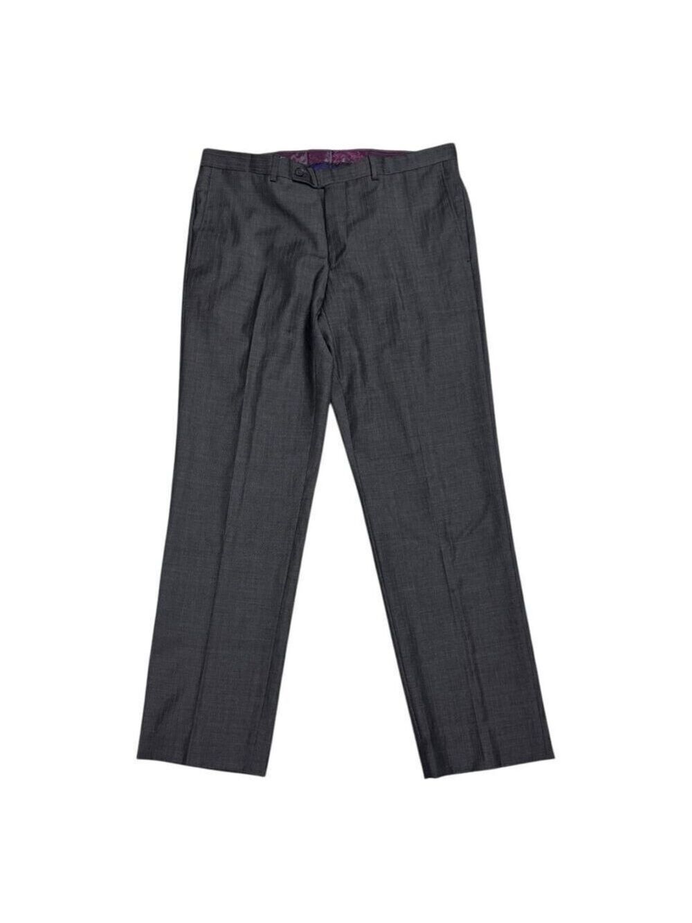 TED BAKER Wool Pleated Dress Pant Luxury Designer Business Casual Trousers 35x31